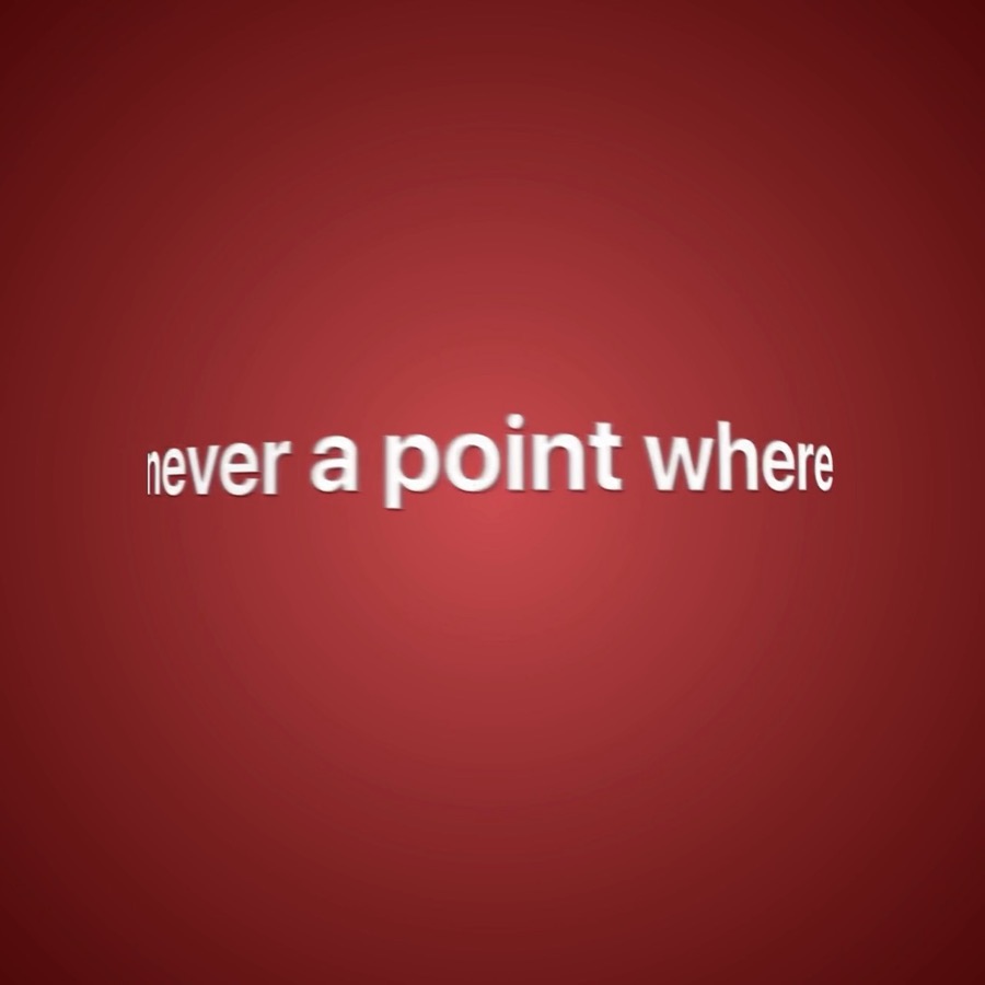 Kinetic typography on a red background