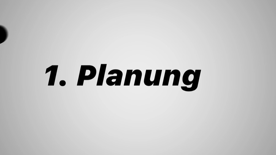 Explainer animation step titled Planung